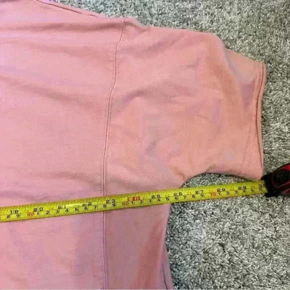 🎆 HUGOOME, coral pink Oversized Tee cropped boxy style size XL short sleeve gym - Picture 4 of 6